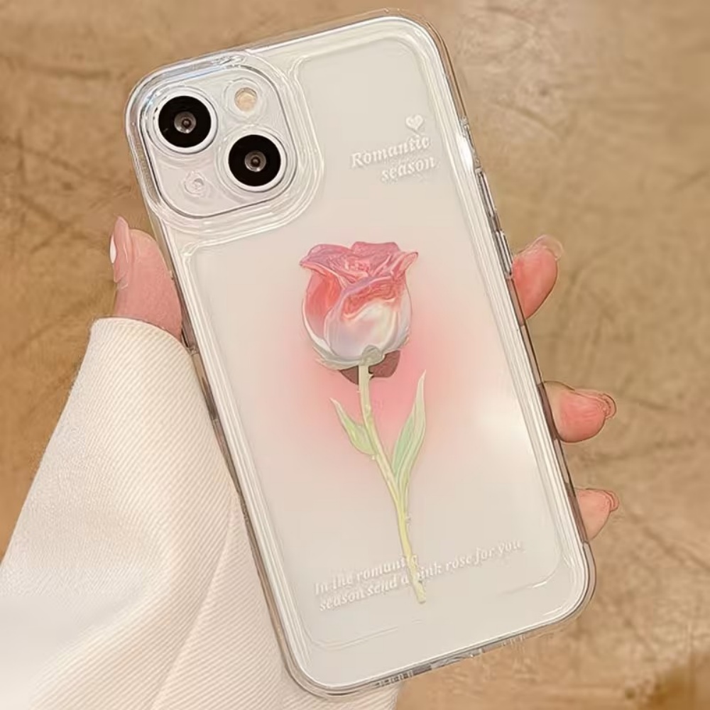 Phone Cases Aesthetic - Aesthetic Watercolor Rose Transparent Phone Case