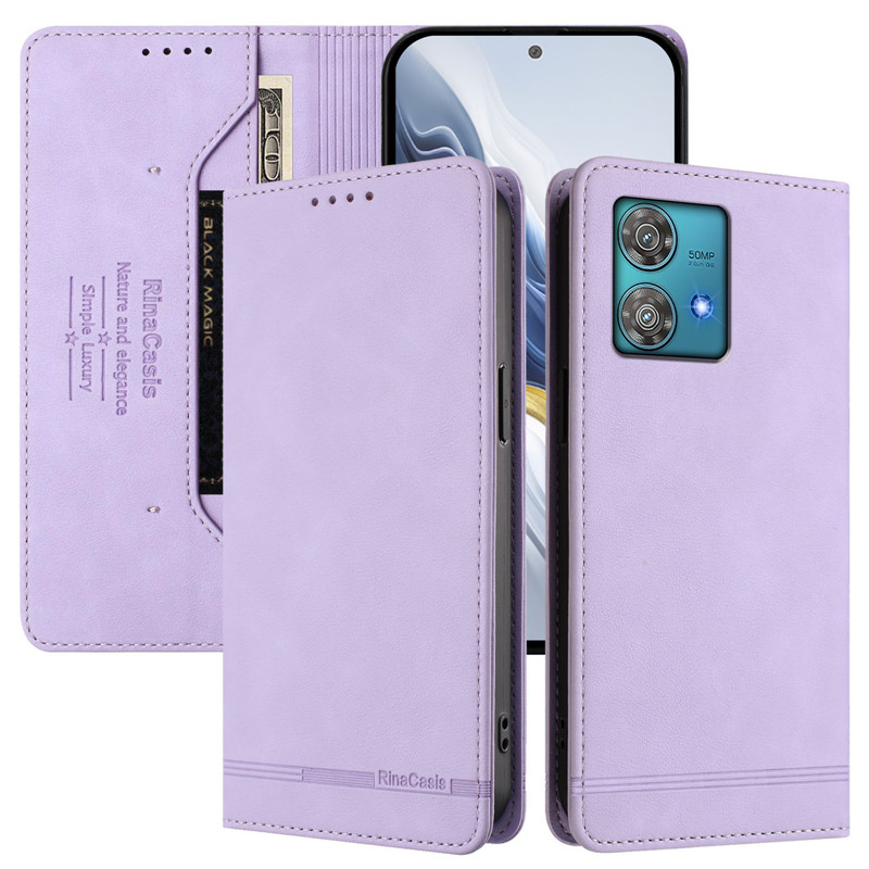 Phone Cases Motorola Edge 2025 - Leather Retro Anti-theft Wallet Flip Case