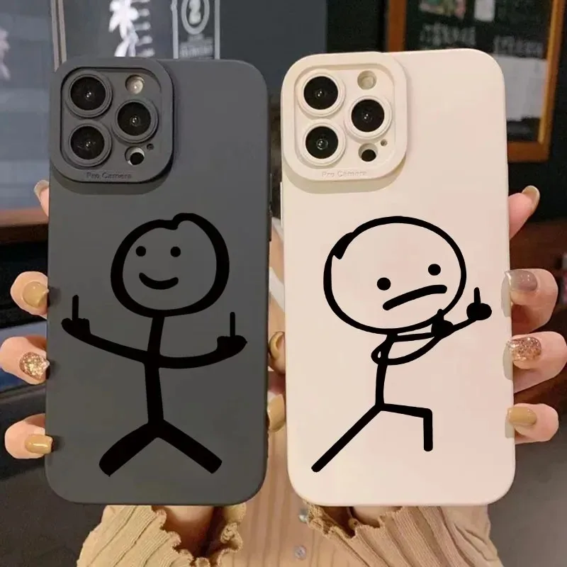 Phone Cases Online - Cute Cartoon Matchman Matte Silicone Phone