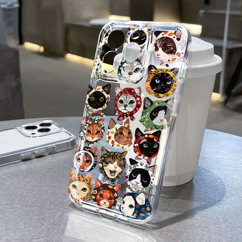 Phone Cases Cat - Cute Bandana Cat Clear Phone Case