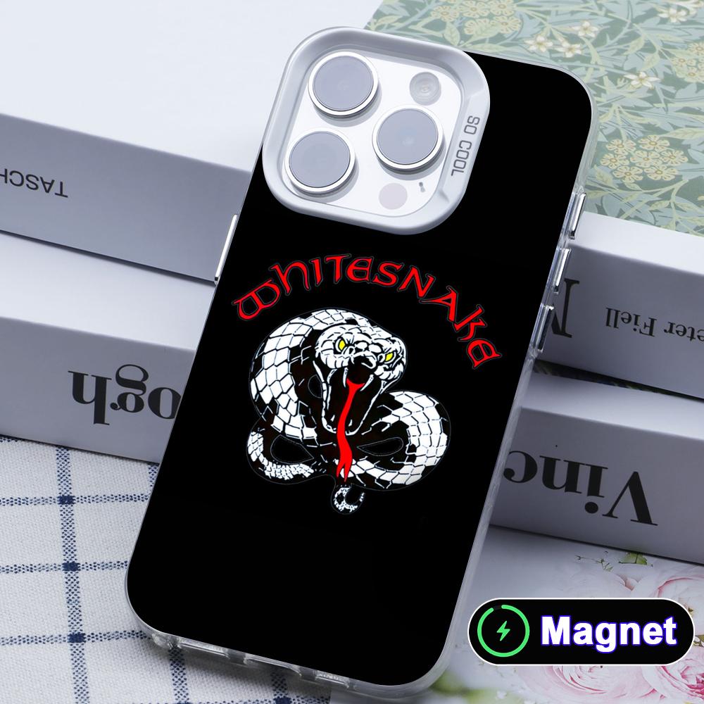 Phone Cases With Magnet - Fashion White Snake Phone Case for