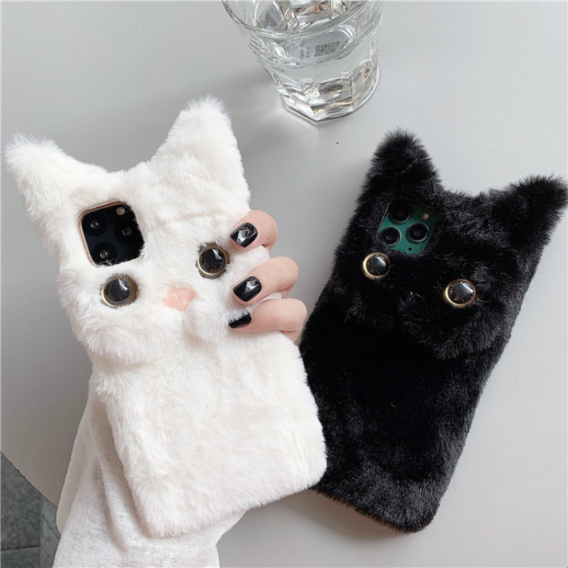 3D Cute Cartoon Cat Furry Plus - đánh giá và giá Phone Cases Cat