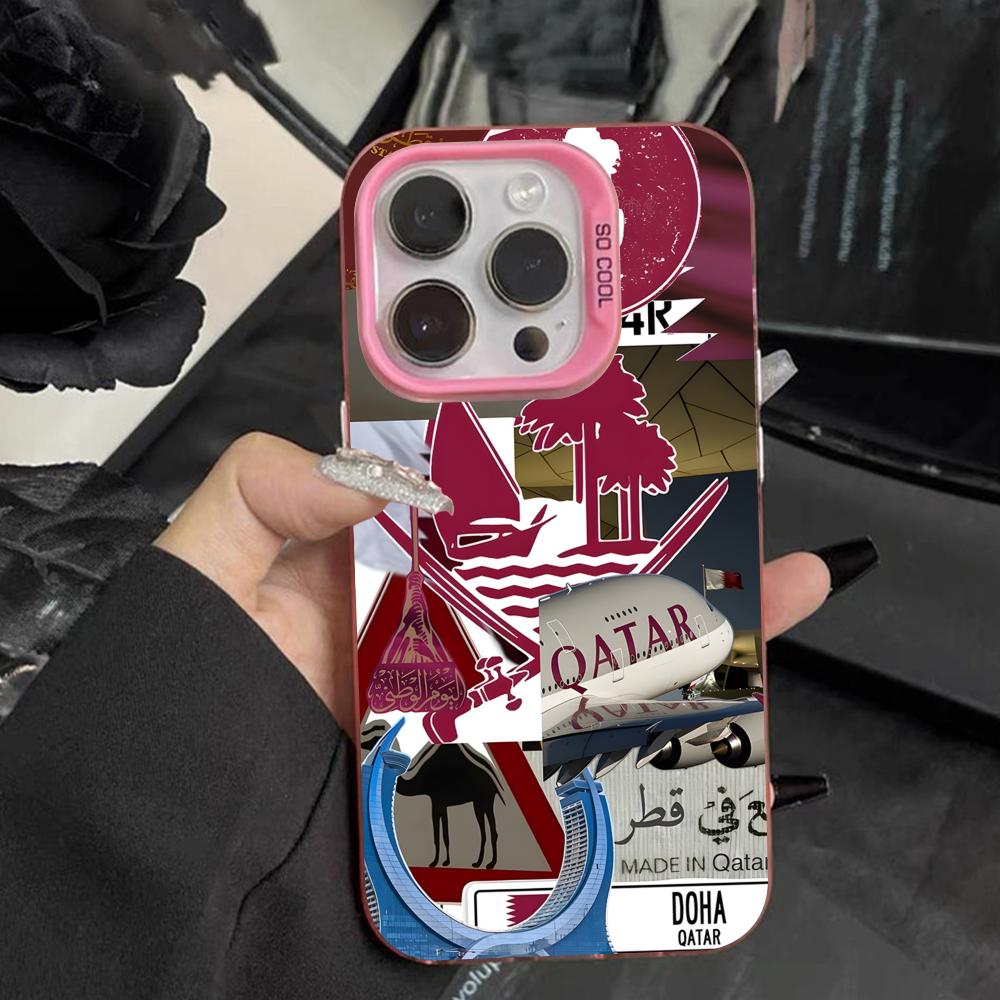 Qatar Flag Pink Translucent Mo - đánh giá và giá Phone Cases Qatar