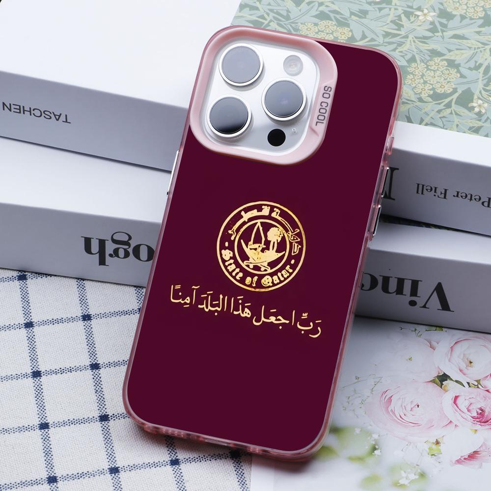 Qatar Flag Pink Translucent Mo - đánh giá và giá Phone Cases Qatar