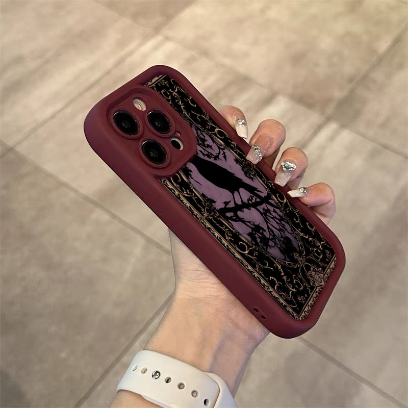 Aesthetic Black Crow Pattern W - đánh giá và giá Phone Cases Aesthetic