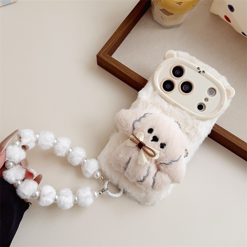 3D Cartoon Bowknot Puppy Warm  - đánh giá và giá Phone Cases For Iphone 15