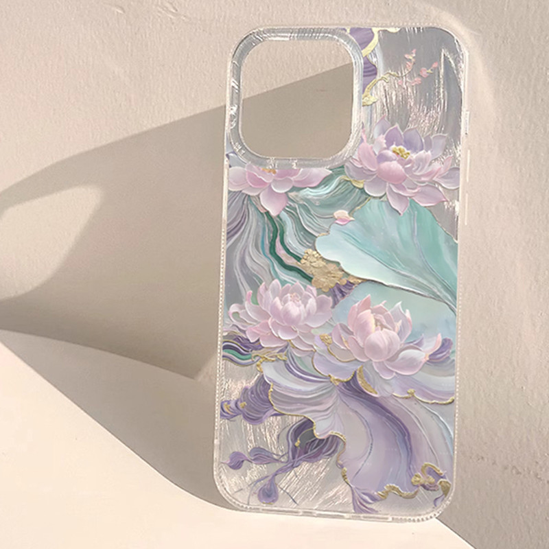 Dreamy Purple Lotus Print Aest - đánh giá và giá Phone Cases Aesthetic
