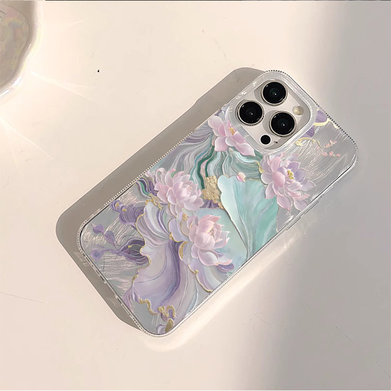 Dreamy Purple Lotus Print Aest - đánh giá và giá Phone Cases Aesthetic