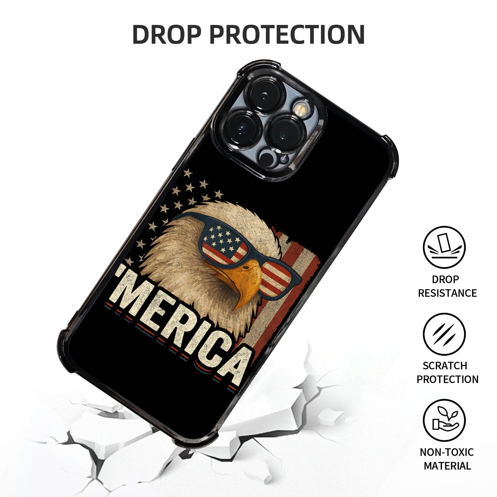 American Flag Patriotic Bald E - đánh giá và giá Phone Cases Usa