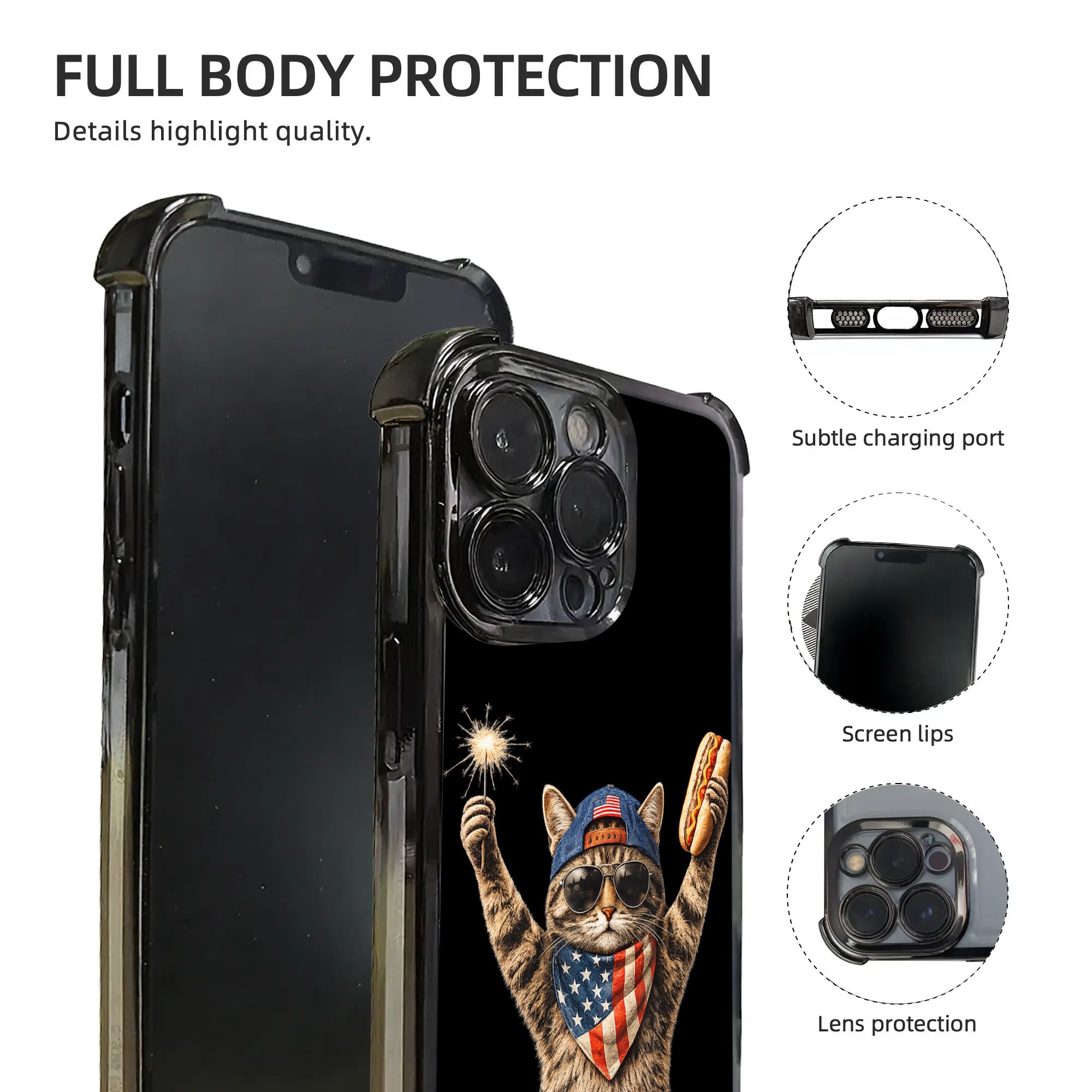 Cute America Cat Firework USA  - đánh giá và giá Phone Cases Usa
