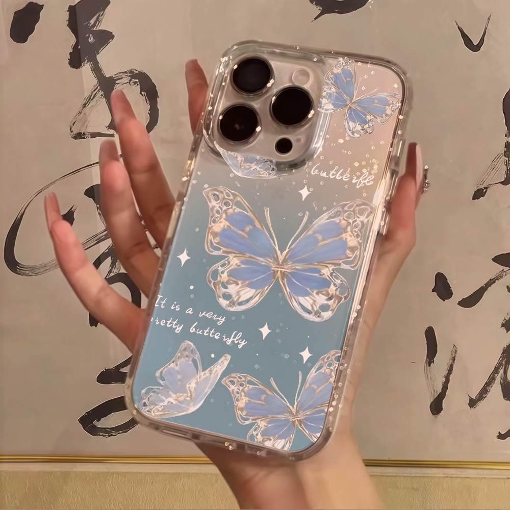 Luxury Blue Butterfly Clear Gl - đánh giá và giá Phone Cases Online