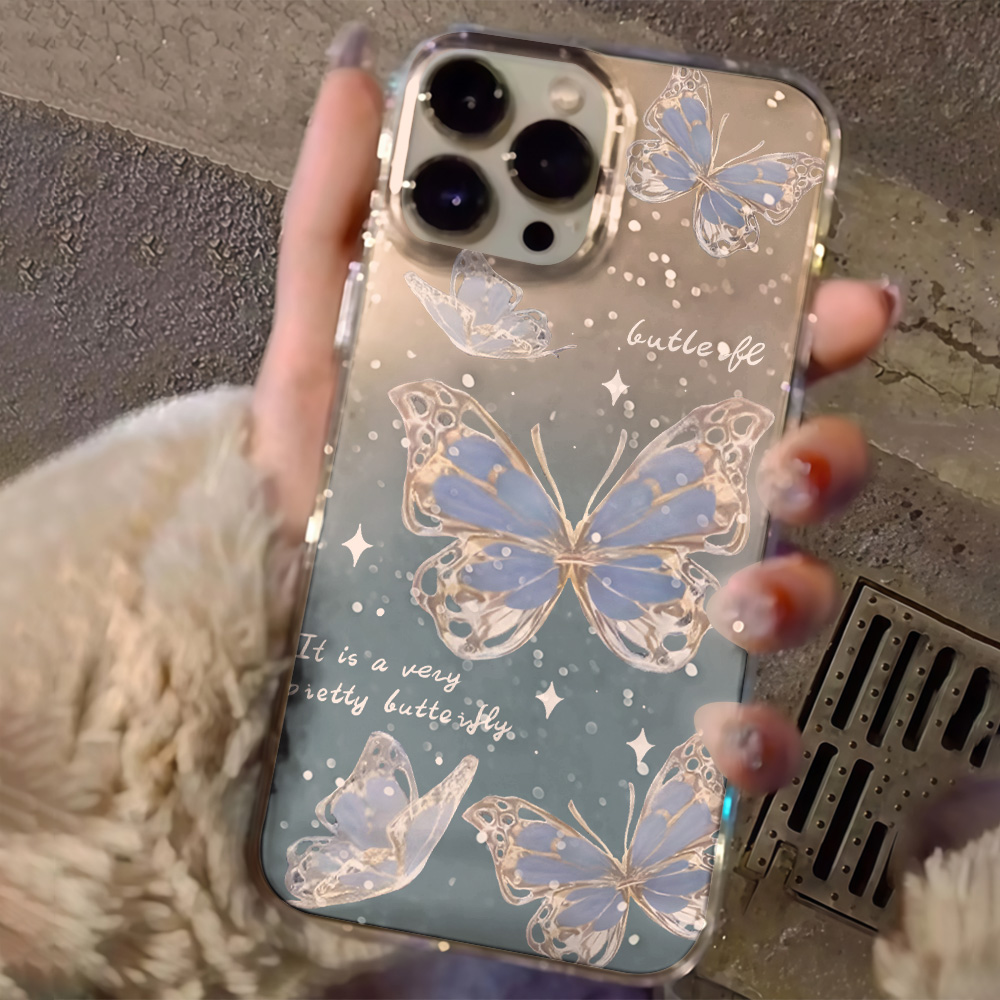 Luxury Blue Butterfly Clear Gl - đánh giá và giá Phone Cases Online