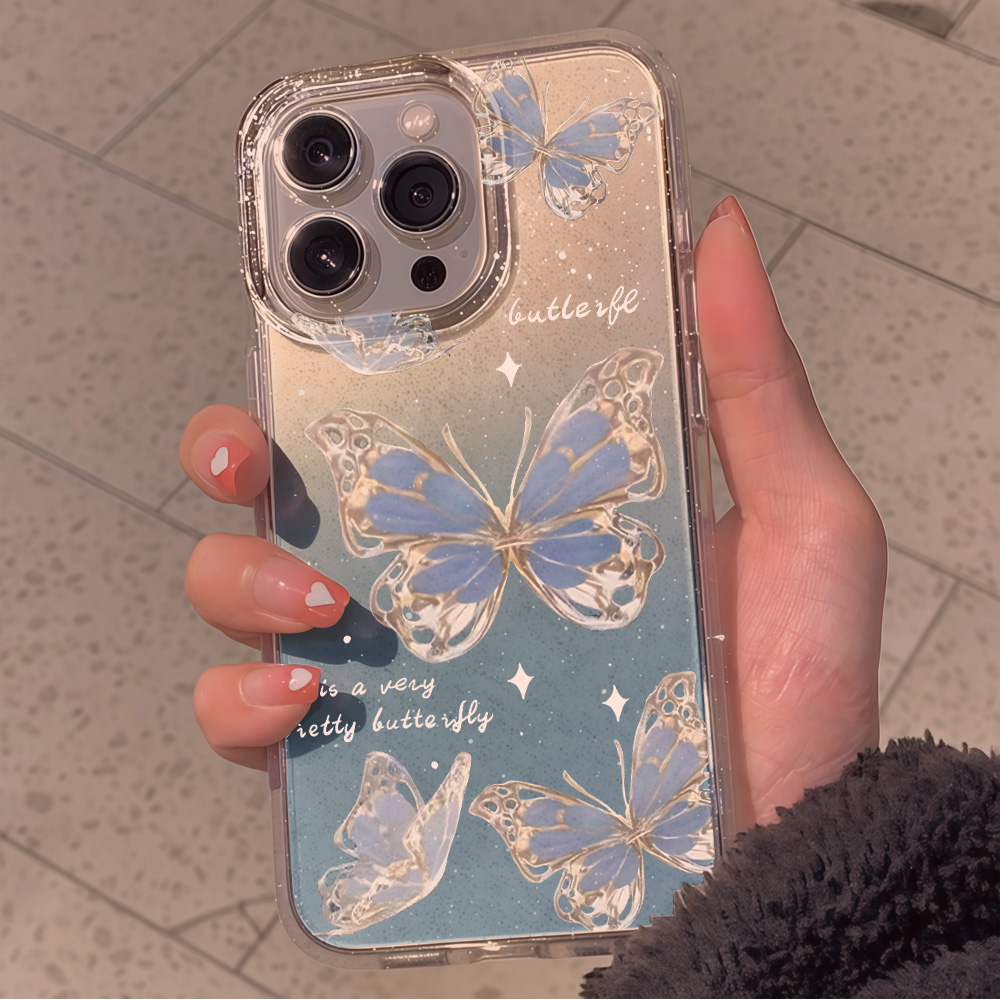 Luxury Blue Butterfly Clear Gl - đánh giá và giá Phone Cases Online