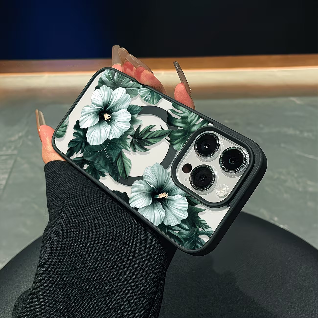 Green Floral Print Phone Case  - đánh giá và giá Phone Cases With Magnet